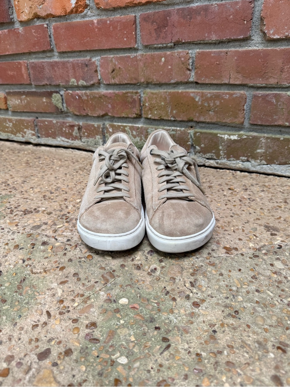 Women’s Birkenstock Suede Lace-Up Sneakers in Taupe